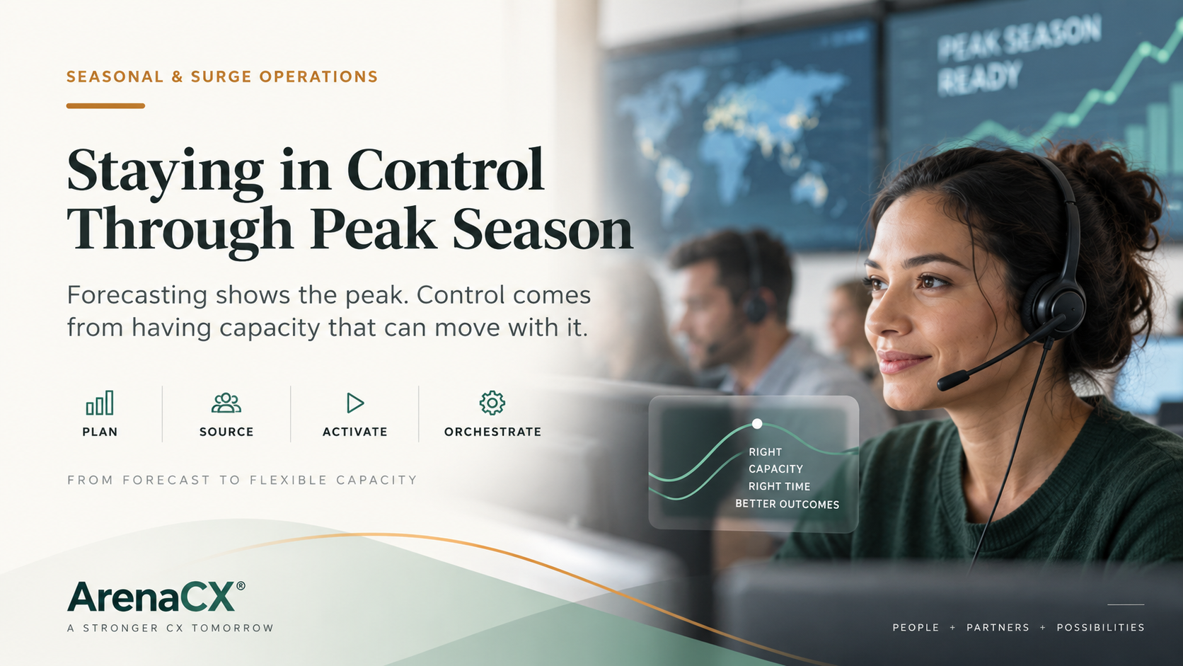 ArenaCX article card for “Staying in Control Through the Chaos of Peak Season.”