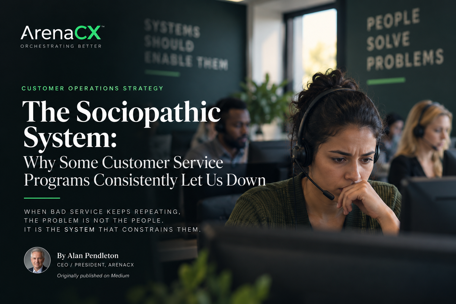ArenaCX article card for “The Sociopathic System.”